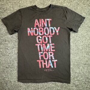 Ring of Fire Graphic T-Shirt Mens Small Black Aint Nobody Got Time For That Tee